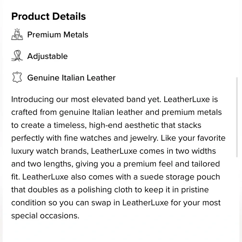 NWT WHOOP 5.0 LEATHERLUXE Straight Band
